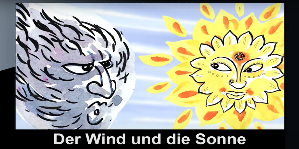 The Wind and the Sun (Learn German with subtitles) de Bookbox