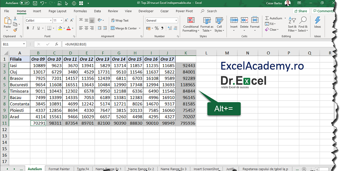 Top 20 cele mai utile trucuri Excel de Dr. Excel