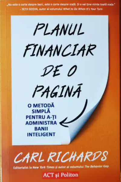 Planul financiar de o pagină de Carl Richards